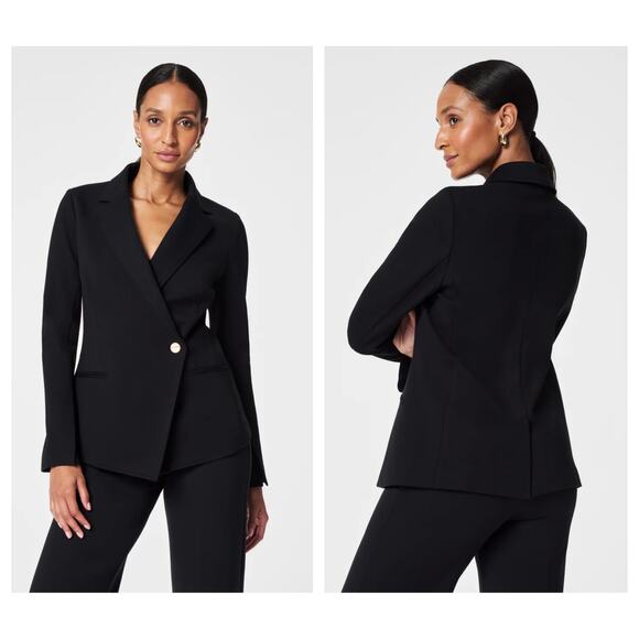 SPANX Ponte Asymmetrical Blazer Size Large - Picture 1 of 9